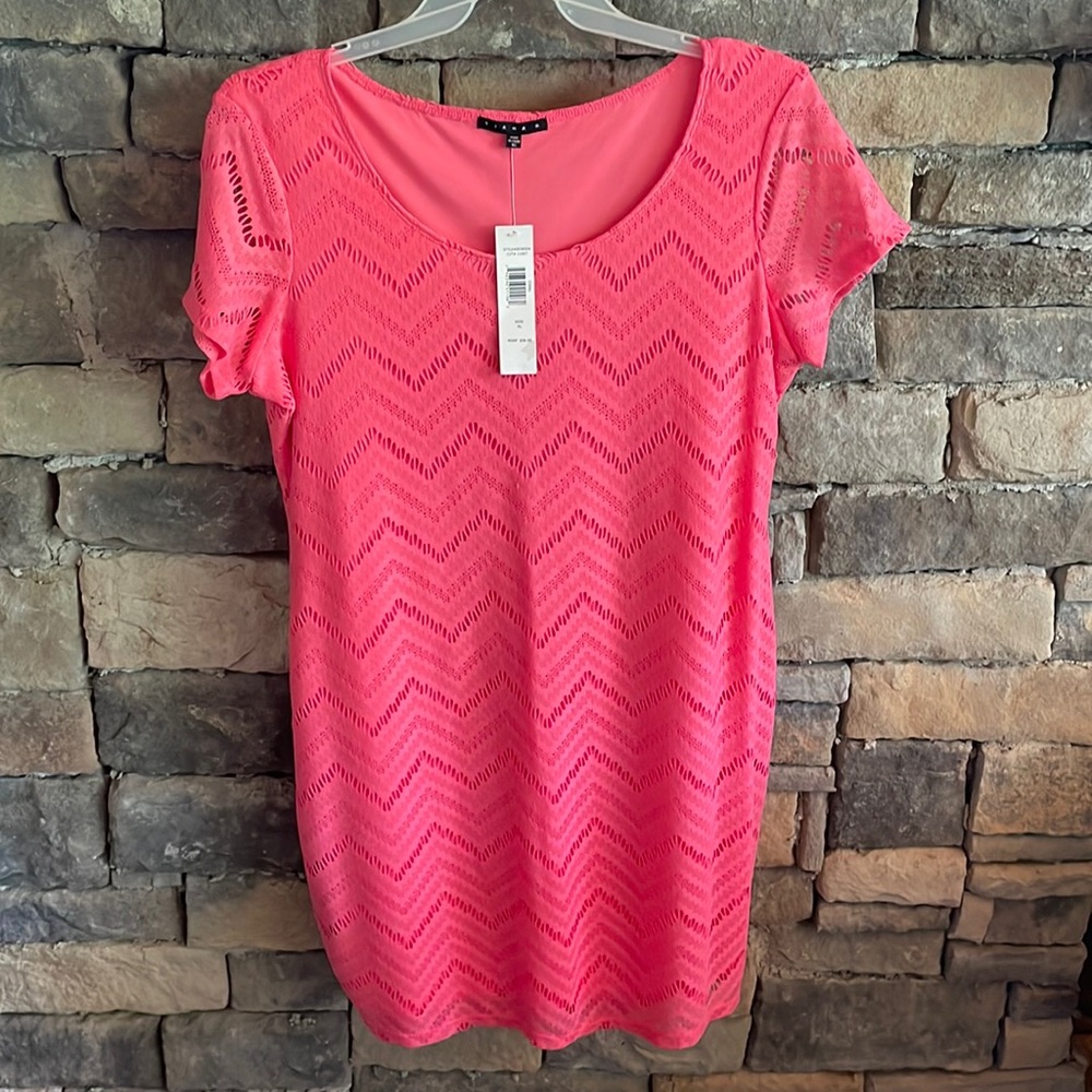 NWT XL coral lace dress.